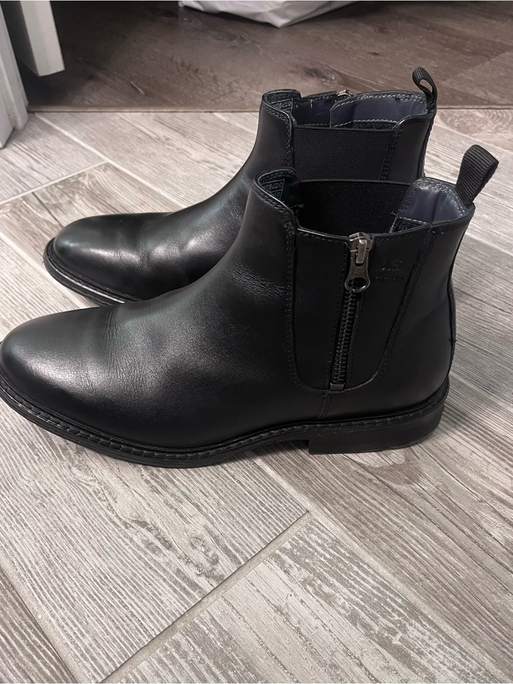 Josef Seibel Men's Black Leather Chukka Boots with Side Zip